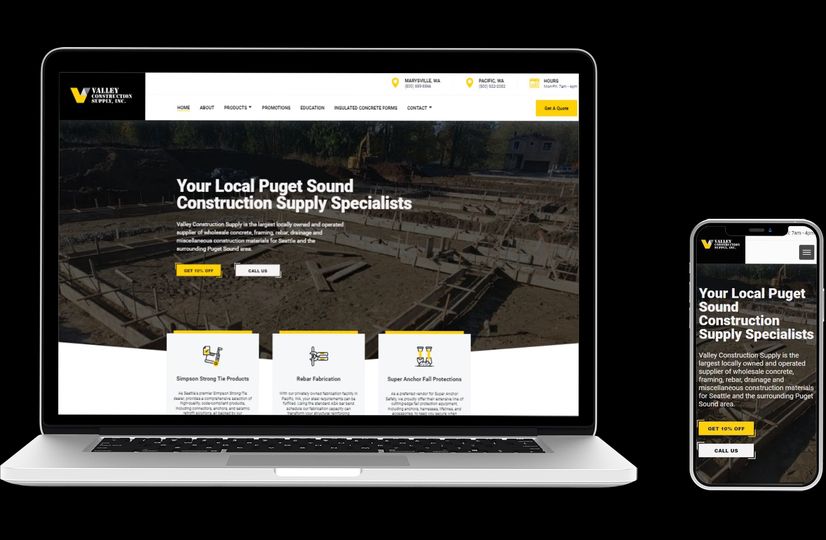 Vista previa del sitio web de una empresa constructora